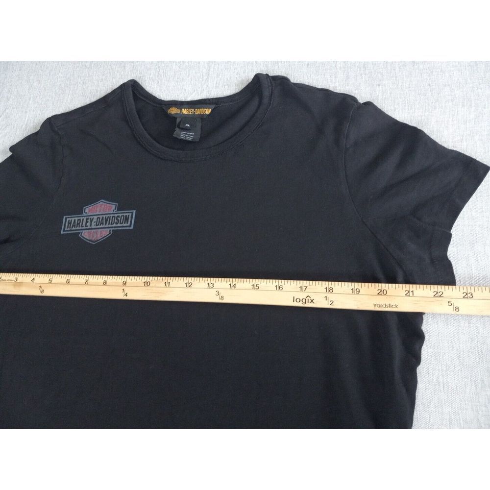 Harley-Davidson Motor Cycle Women's XL Pure Cotton Big Art Logo Black T Shirt - Picture 4 of 13